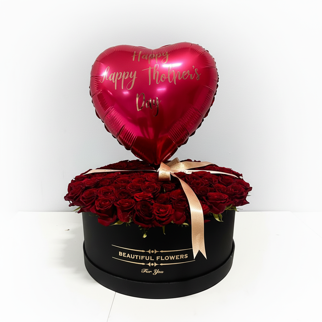 Studio quality Mother's Day roses arrangement front view