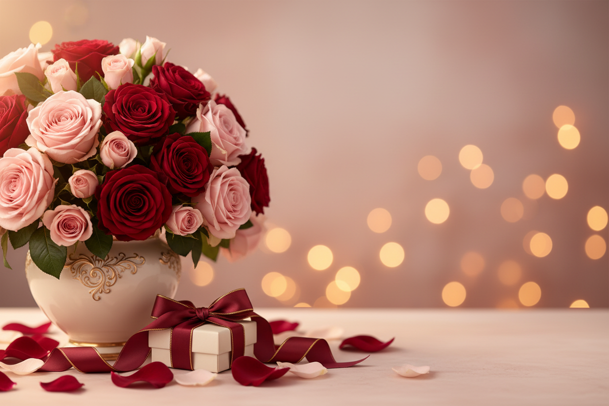 Valentine's Day luxury roses hero banner