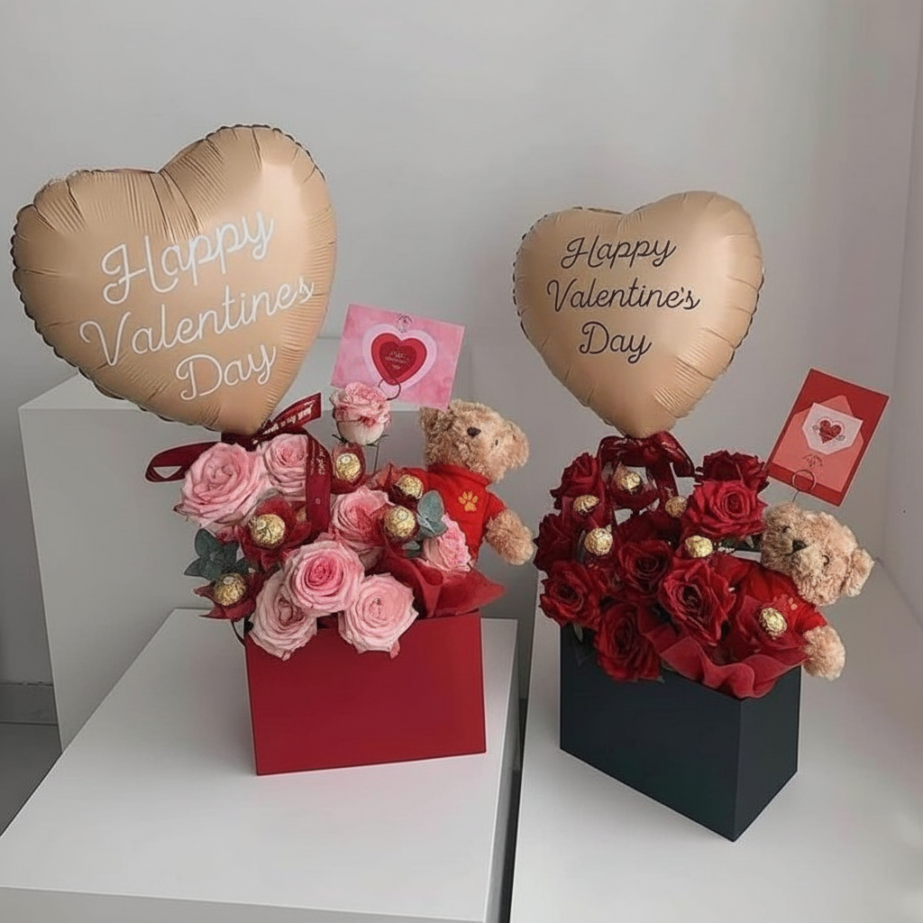 Valentine's Luxury Pink Rose Gift Box